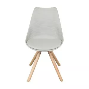 Cadeira Com Assento Acolchoado<BR>- Cinza Claro & Bege<BR>- 82,5x48x58cm<BR>- Or Design
