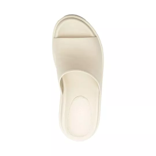 Tamanco Plataforma Em Couro Branco Salto 12 2cm Schutz