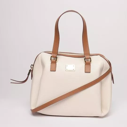 Bolsa Tote Em Couro Com Recortes- Marrom Claro- 38x31x13cm- Griffazzi -  PRIVALIA - O outlet online de moda Nº1 no Brasil