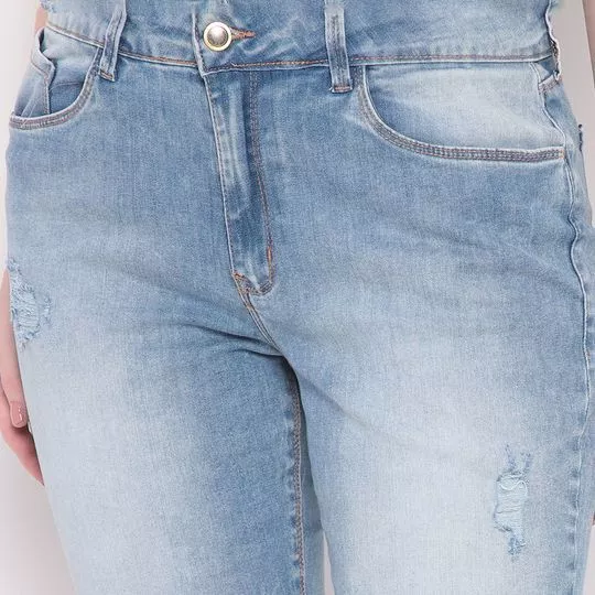 Calça Jeans Boyfriend Com Destroyed- Azul - PRIVALIA - O outlet online de  moda Nº1 no Brasil