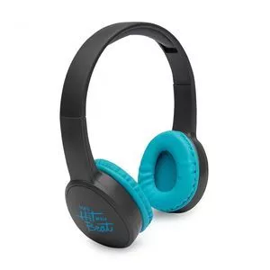 Headphone Bluetooth Fitdance<BR>- Preto & Azul Turquesa<BR>- 20x16x6cm<BR>- Imaginarium