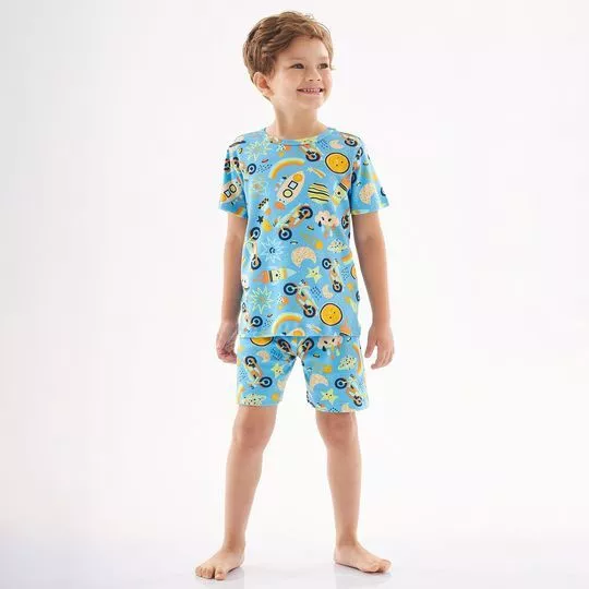 Pijama Universo- Azul & Amarelo- Up Baby & Up Kids