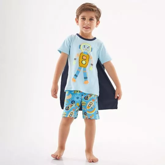 Pijama Astronauta- Azul Claro & Azul Marinho- Up Baby & Up Kids