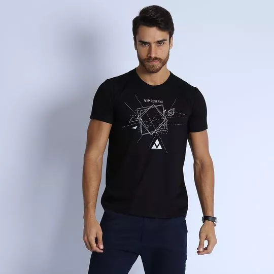 Camiseta Geométrica- Preta & Branca