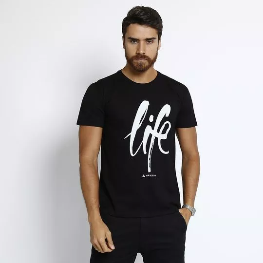 Camiseta Life- Preta & Branca