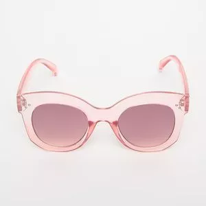 Óculos De Sol Arredondado<BR>- Rosa Escuro & Rosa Claro