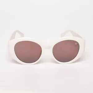 Óculos de Sol Arredondado<BR>- Off White