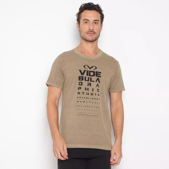 Camiseta Vide Bula®- Bege Escuro & Preta