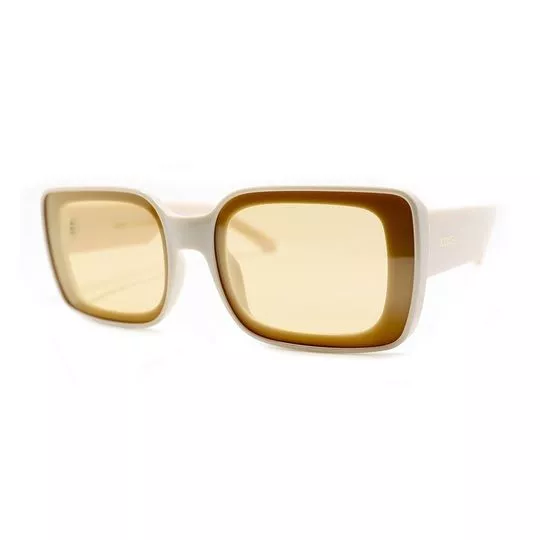 Óculos De Sol Retangular- Branco & Bege- Iódice