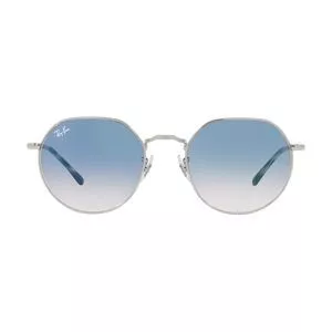 Óculos De Sol Hexagonal<BR>- Prateada & Azul<BR>- Ray Ban