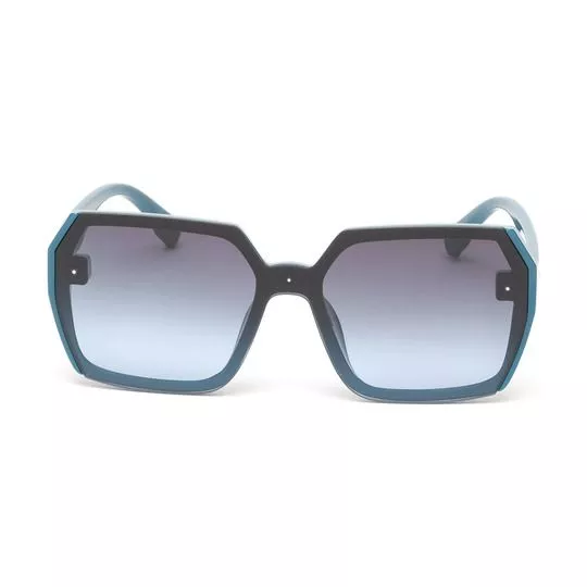 Óculos De Sol Quadrado- Azul Escuro & Preto
