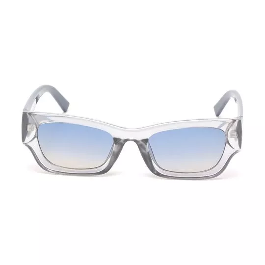 Óculos De Sol Retangular- Cinza Claro & Cinza