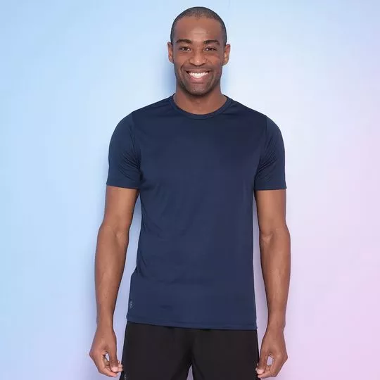 Camiseta Lisa- Azul Marinho- Physical Fitness