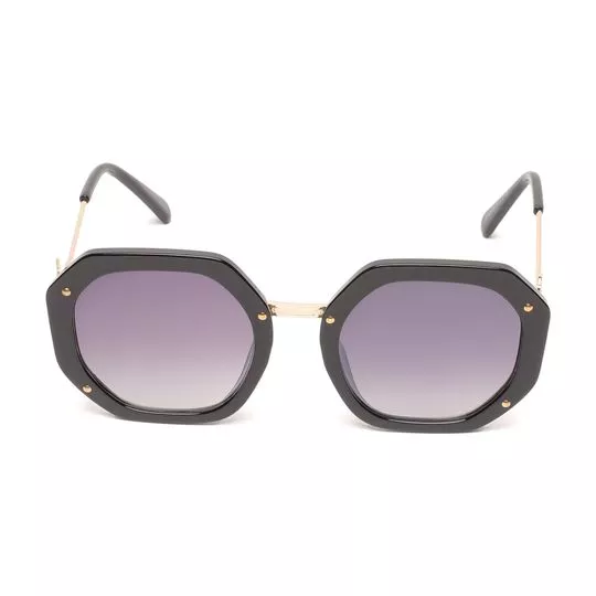 Óculos De Sol Hexagonal- Roxo Escuro & Preto- Triton Eyewear