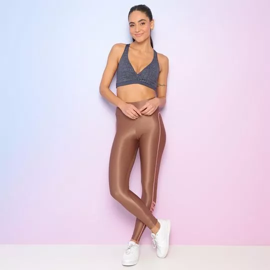 Legging Com Recortes- Rosa - PRIVALIA - O outlet online de moda