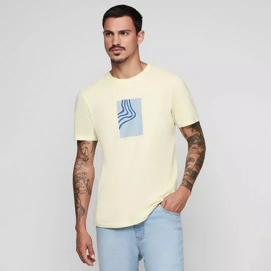 Camiseta Abstrata- Amarelo Claro & Azul Claro