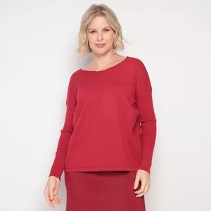 Suéter Em Tricô<BR>- Vermelho