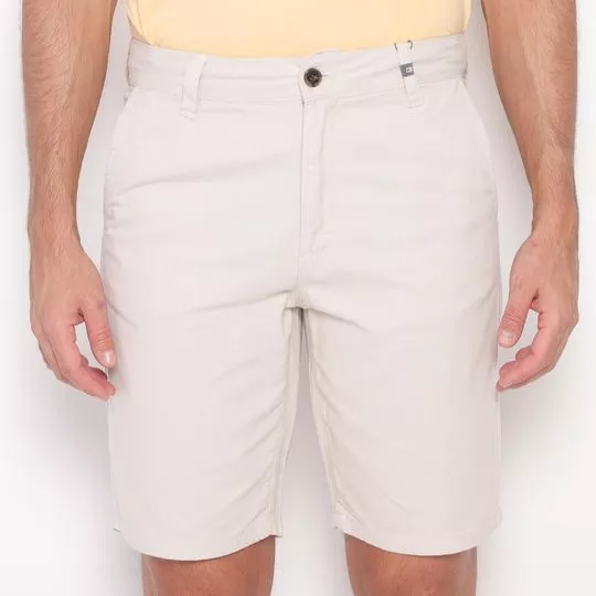 Bermuda Jeans Com Recortes- Off White