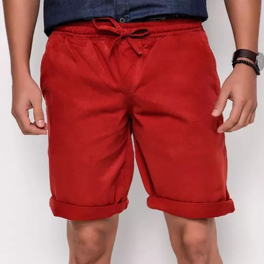 Bermuda Em Sarja- Vermelha- Zait Jeans
