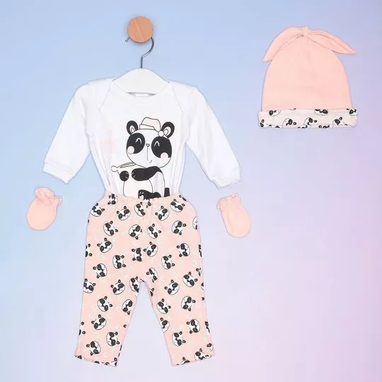 Pijama Panda- Branco & Preto- Bicho Molhado