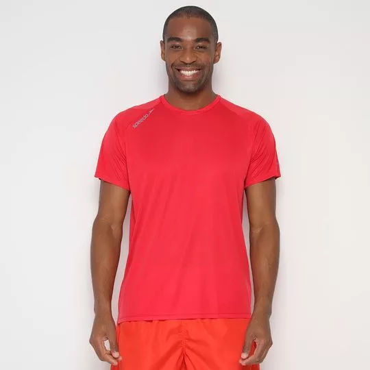 Camiseta Speedo®- Vermelha & Cinza