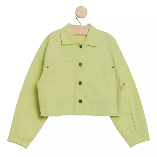 Jaqueta Em Sarja- Verde Claro- Pinkx