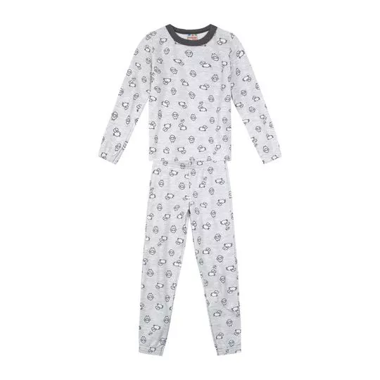 Pijama Ovelhas- Cinza & Branca