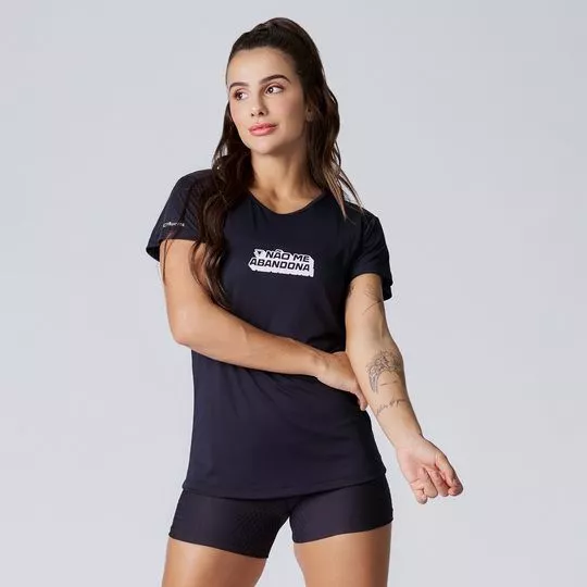 Camiseta Não Me Abandona- Preta & Branca- CCM Sports