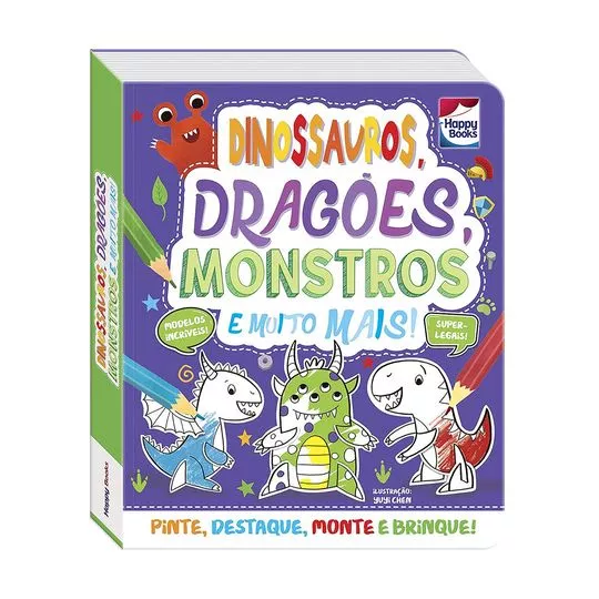 Colorir & Montar: Dinossauros, Dragões, Monstros- Igloo Books - 2020- Happy Books