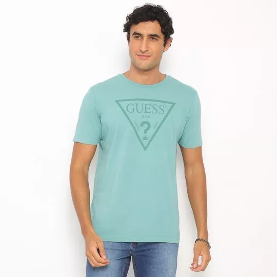 Camiseta Guess®- Verde Água