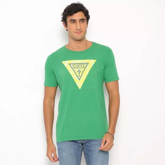 Camiseta Guess®- Verde & Amarela