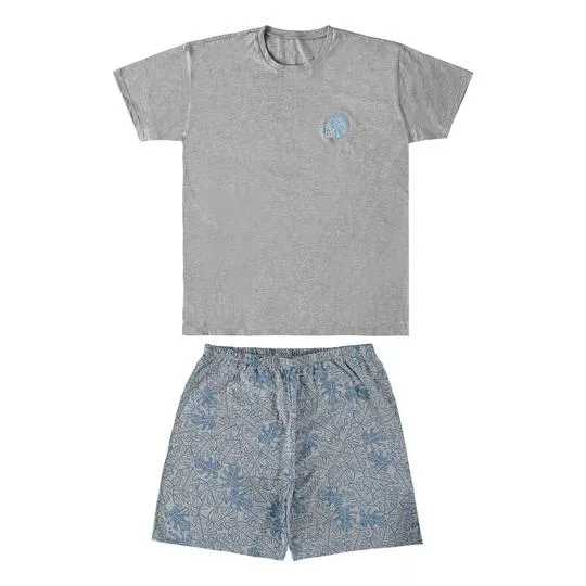 Pijama Folhas- Cinza & Azul- Malwee