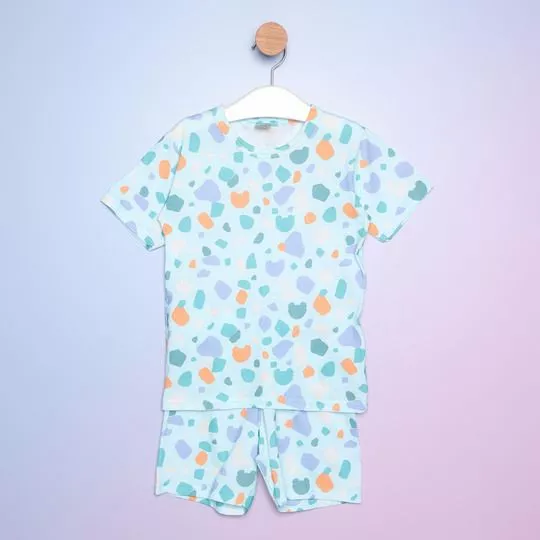Pijama Animal Print- Azul & Lilás