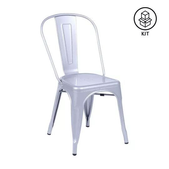 Jogo De Cadeiras Titan- Cinza- 2Pçs- Or Design