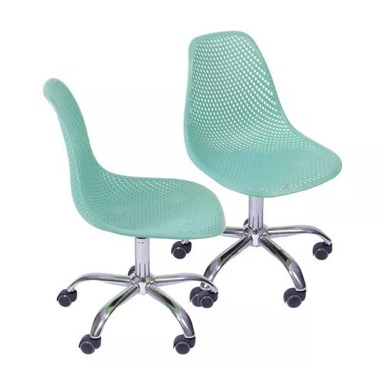 Jogo De Cadeiras Design- Tiffany & Prateado- 2Pçs- Or Design