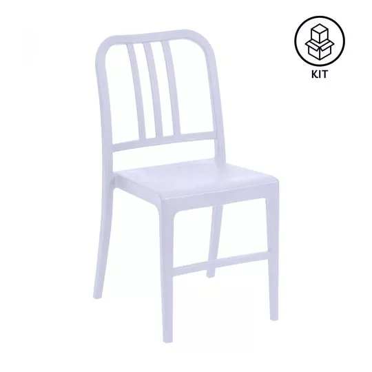 Jogo De Cadeiras Navy- Branco- 2Pçs- Or Design