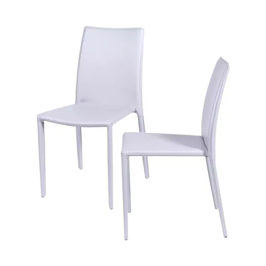 Jogo De Cadeiras Glam- Branco- 2Pçs- Or Design
