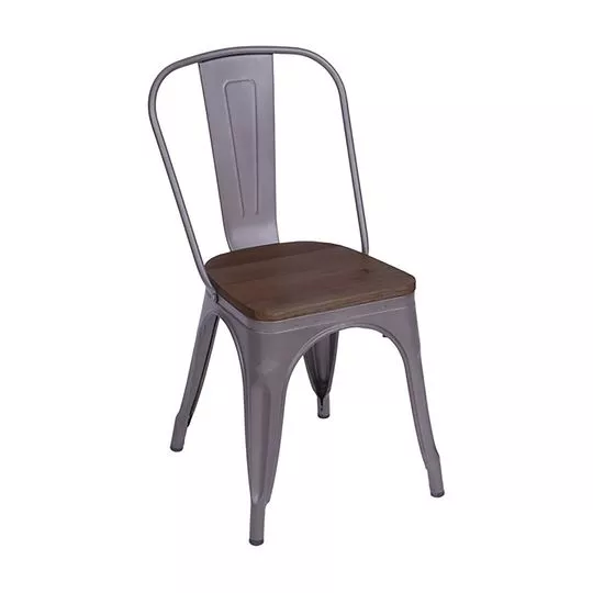 Cadeira Titan- Bronze & Marrom Escuro- 86x36x35,5cm- Or Design