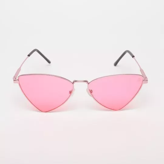 Óculos De Sol Retangular- Rosê Gold & Rosa- Triton