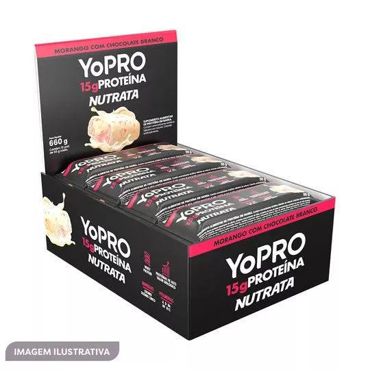 Display Barra Yopro- Morango Com Chocolate- 12 Unidades