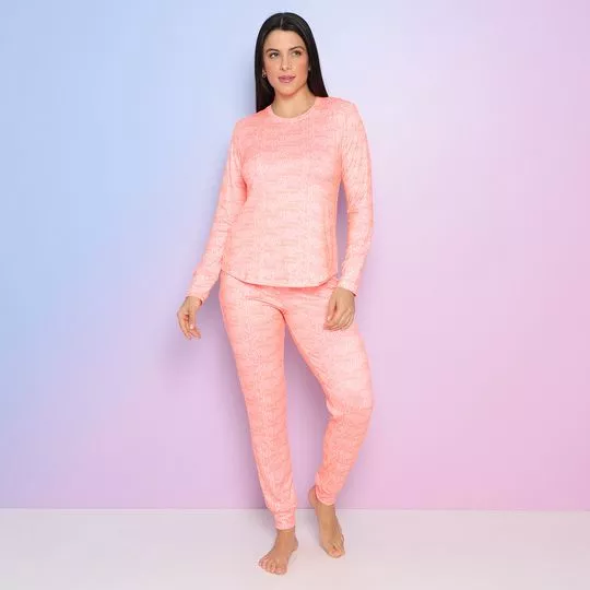 Pijama Pipo®- Laranja Claro & Branco
