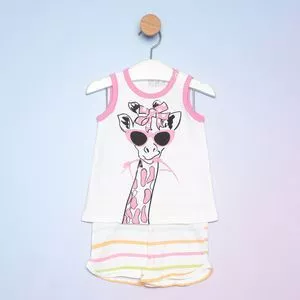 Pijama Girafa<BR>- Branco & Rosa<BR>- Noruega