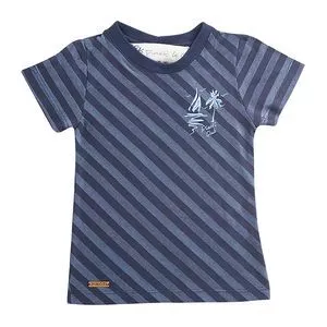 Camiseta Listrada<BR>- Azul Escuro & Azul Marinho<BR>- Pinoti Baby & Kids
