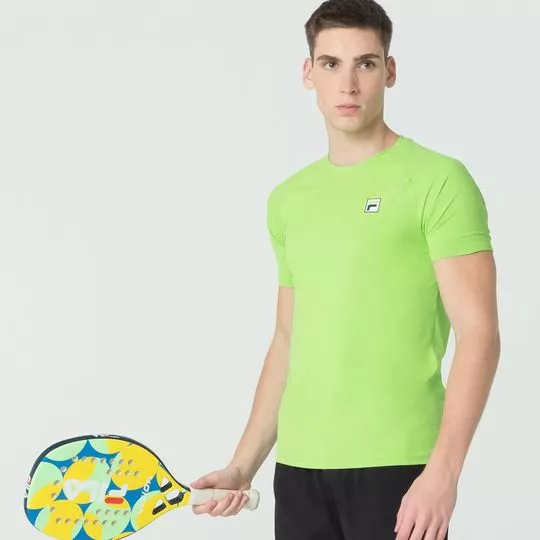 Camiseta Com Tag- Verde Limão