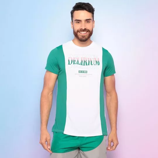 Camiseta Delirium- Branca & Verde- Enfim