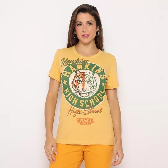 Camiseta Tigre- Amarela & Verde Escuro