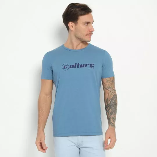Camiseta Culture- Azul & Azul Escuro