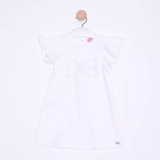 Vestido Corações- Branco- Luluzinha