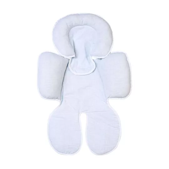 Capa Anatômica Para Bebê Conforto & Carrinho- Azul Claro & Branca- 2Pçs