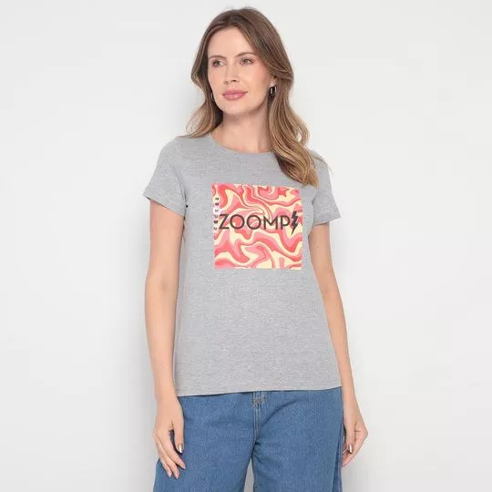 Camiseta Zoomp®- Cinza & Coral